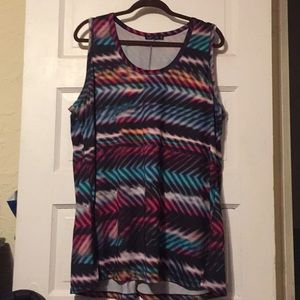 Multi colored tank tunic length 1X